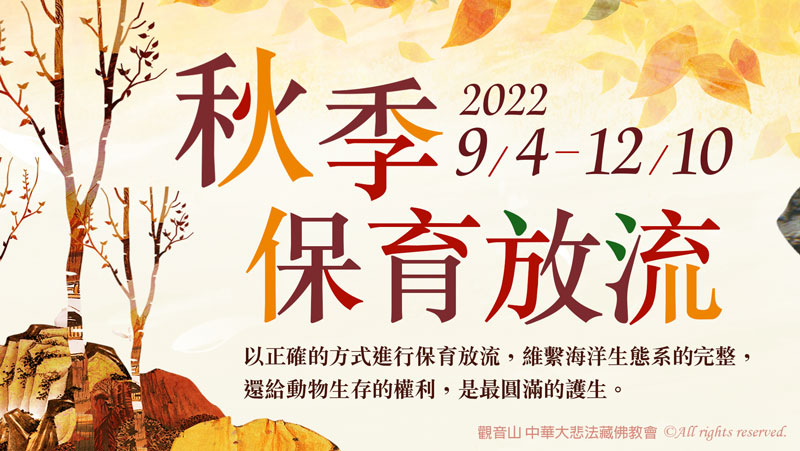 觀音山|中華大悲法藏佛教會|保育放流|保護海洋生態|澎湖水試所|海漁基金會|放生|護生|龍德嚴淨仁波切|龍德上師|確吉蔣稱金剛上師|臺灣薩迦寺|台灣薩迦寺